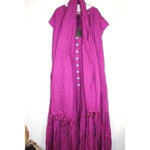 Anthropologie Erika Pena Adela Maxi Dress with Versatile Matching Sash in Purple